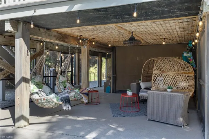 Great Under-Home Area Within the Pool Screened Enclosure for Afternoon Relaxing in the Shade
