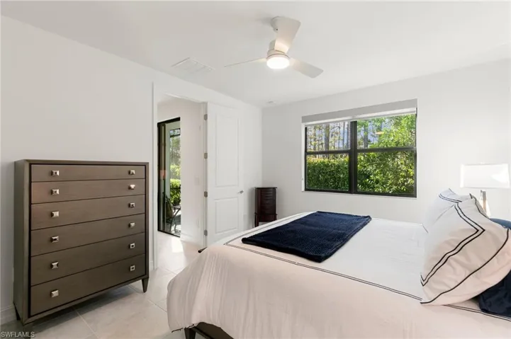 patterned floors, and ceiling fan