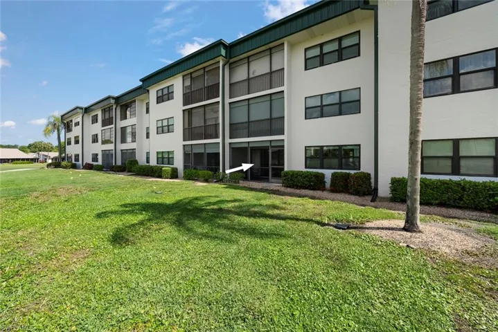 Back of the condo building and golf course