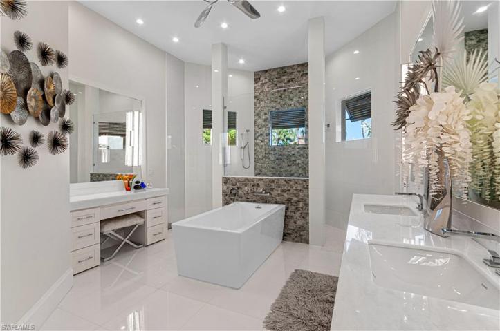 Master with marble flooring
