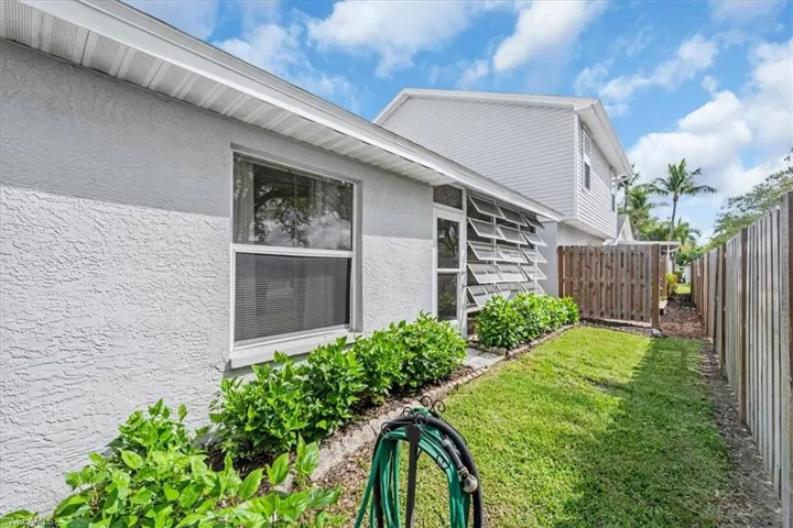 View of home's exterior featuring stucco siding