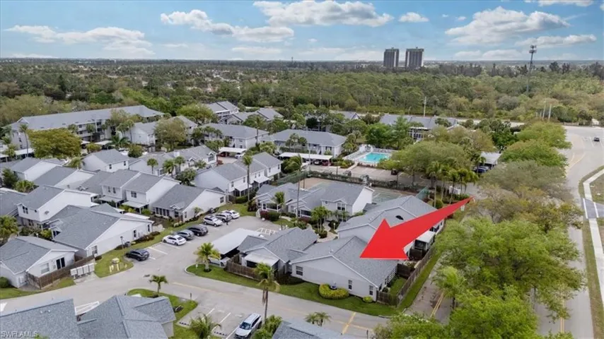 Aerial view of residential area