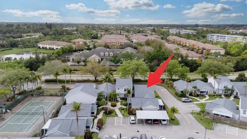 Aerial view of residential area