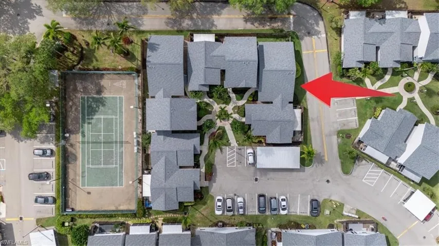 Aerial perspective of suburban area