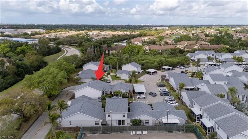 Aerial view of residential area