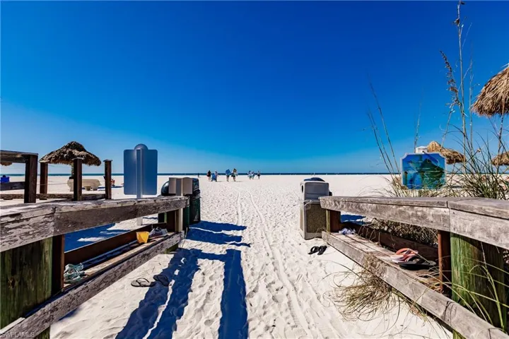 Walkway from Residents' Beach park to the sugar white sands of Crescent Beach