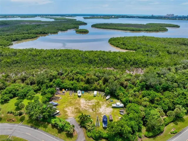 Aerial of Key Marco boat trailer storage parking