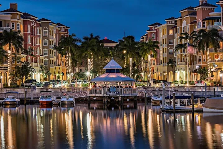 The Naples Bayfront waterfront dining, shopping, and  entertainment area in nearby Naples Florida