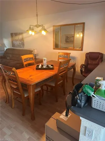 Dining space featuring light wood-style floors
