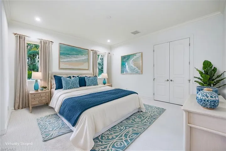 Virtually Staged - Guest bedroom with en-suite bathroom.