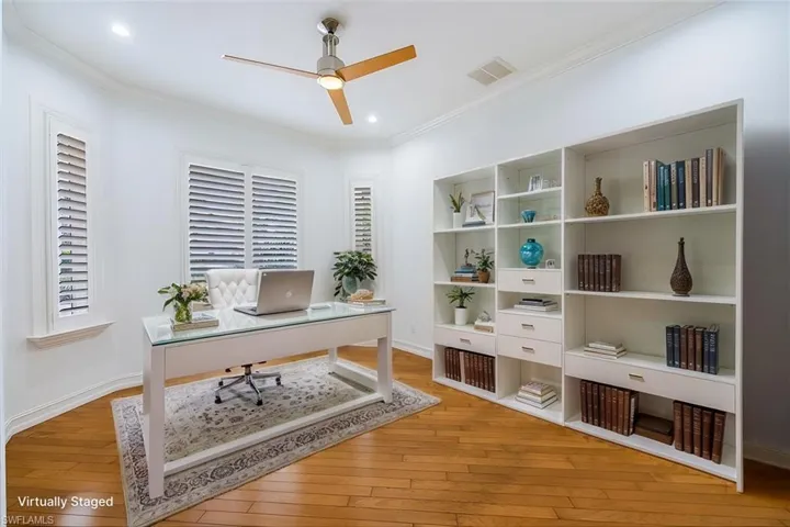 Virtually Staged - Den/office in the front of the home (off the front door entry).