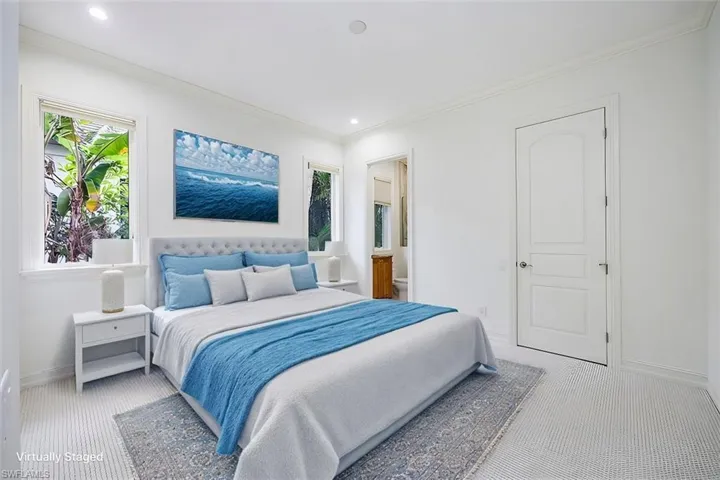 Virtually Staged - Guest bedroom with en-suite bathroom.
