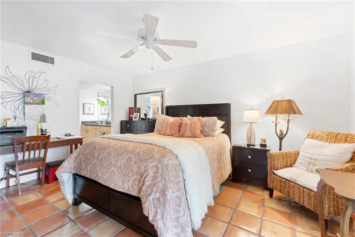Bedroom with a ceiling fan