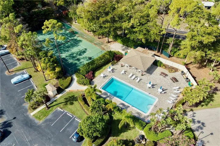 Bird's eye view of a pool