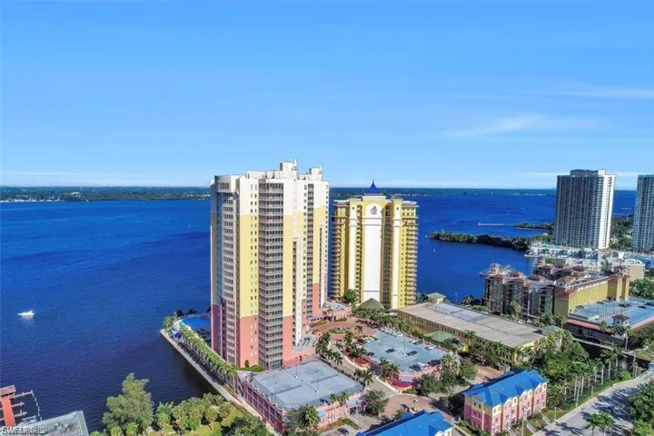 View of urban area with a nearby body of water
