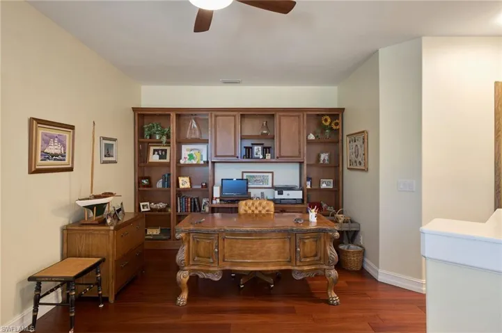 Located upstairs
