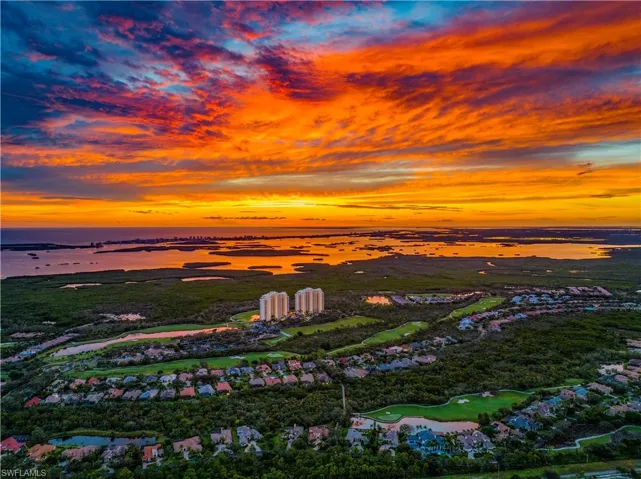 Drone / aerial view of a nearby body of water