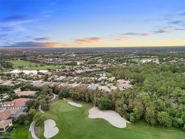 View of aerial view at dusk
