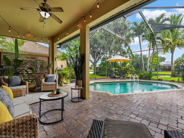 Large Covered Area On Pool Lanai