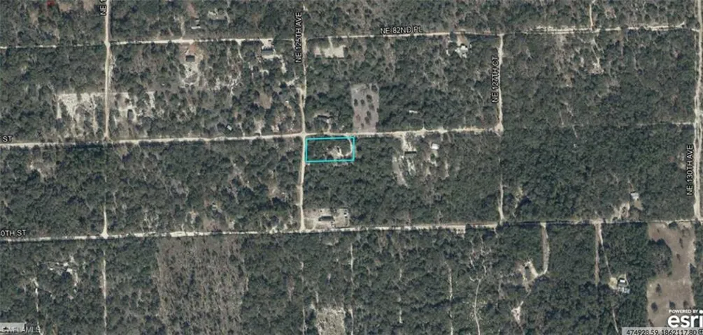 Aerial Map. Displaying the property's location and surrounding land features