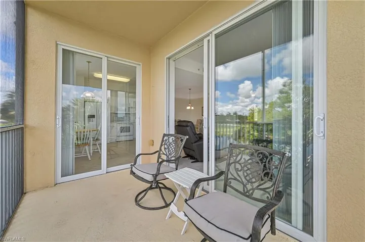 Both sets of sliding glass doors are reinforced to protect against hurricane-force winds and tropical storms.