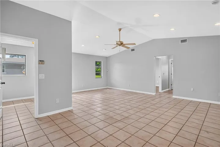 Laundry room and family room