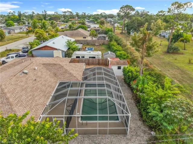 Aerial perspective of suburban area