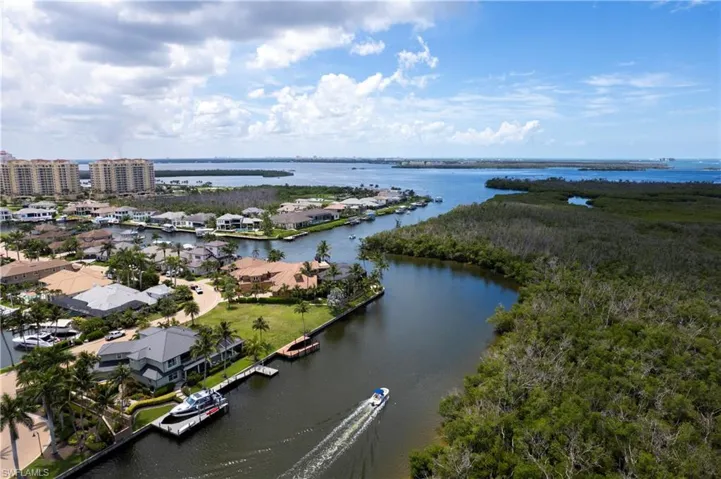 Another aerial view of exit to open water