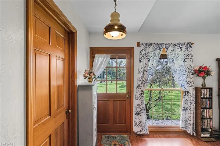 Foyer featuring wood finished floors