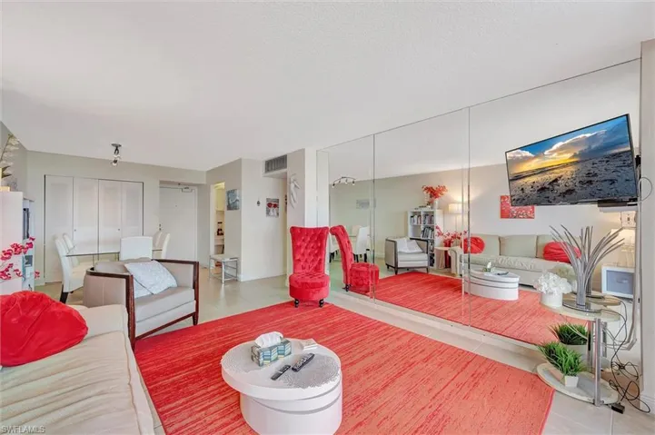 View of tiled living area
