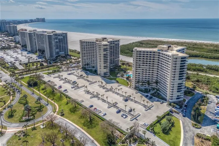Drone / aerial view of extended coastline
