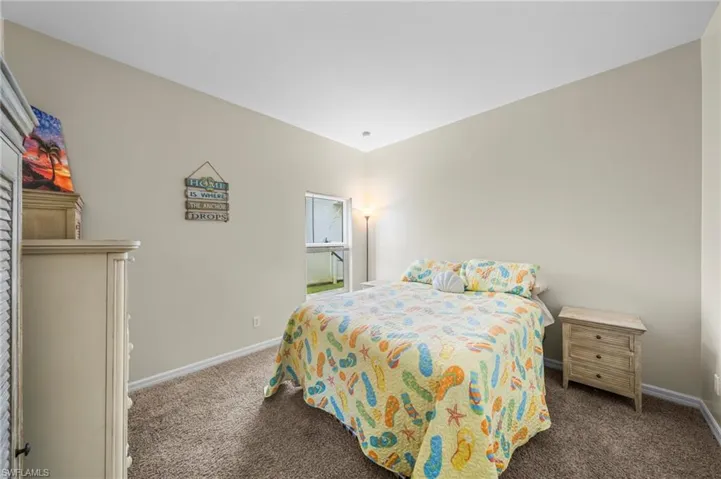 Bedroom with carpet floors