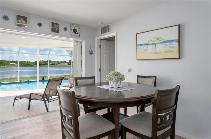 Dining space featuring light hardwood / wood-style floors