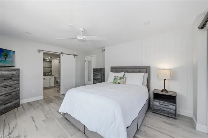 Primary bedroom with marina view