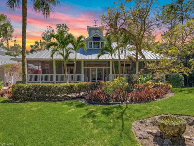 Front Elevation With Florida Style Lanai and Standing Seam Metal Roof