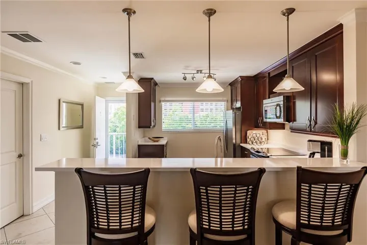View into kitchen