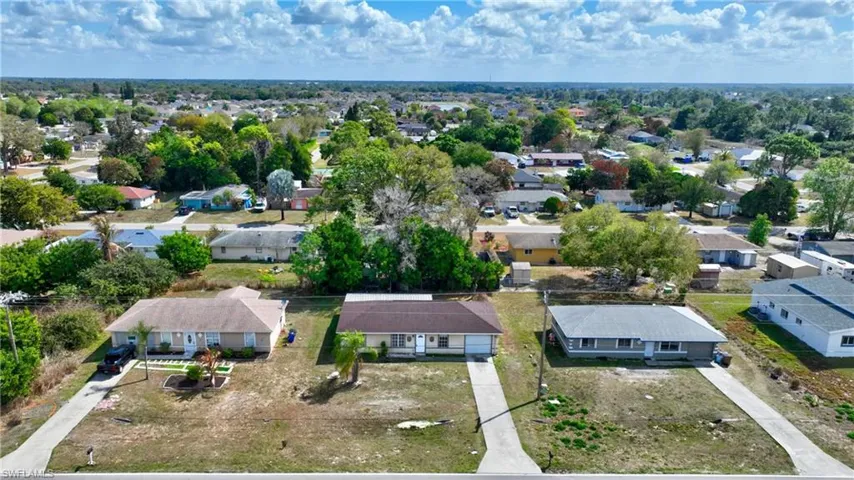 Aerial view of residential area