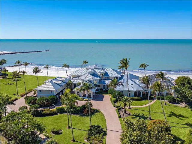 Bird's eye view of a nearby body of water