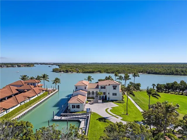 Drone / aerial view of unending shoreline