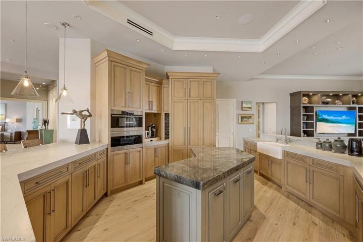 View of kitchen from dining area.
