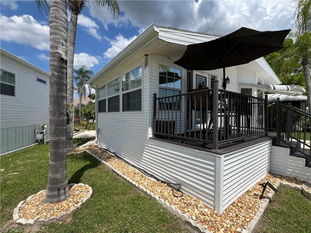 Side view of home and deck
