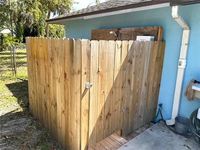 Outside private shower
