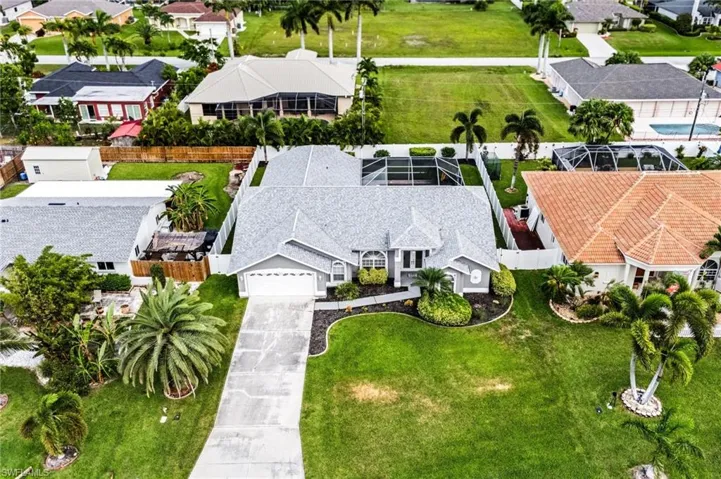 Aerial view with a residential view