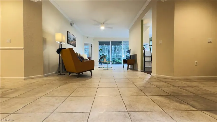 Tiled flooring with welcoming living space