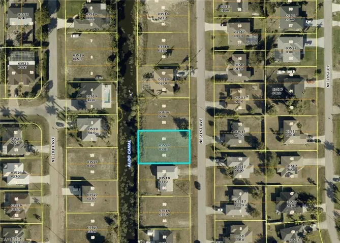 Aerial Survey Map. Depicting the property location and lot boundaries within a residential neighborhood context