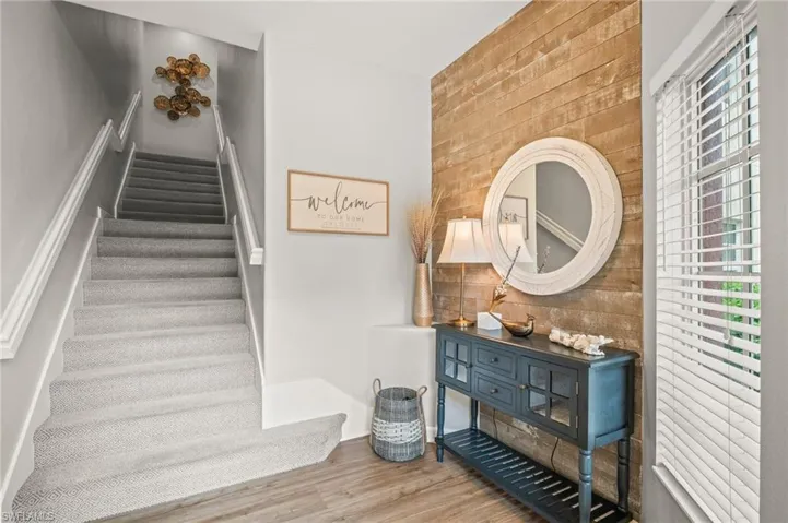 Stairs with wood finished floors