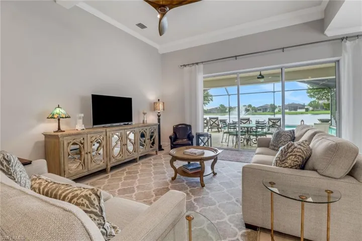 Beautiful lake view from the spacious living room.