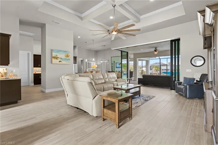 Wide open space for open concept living with architectural ceilings