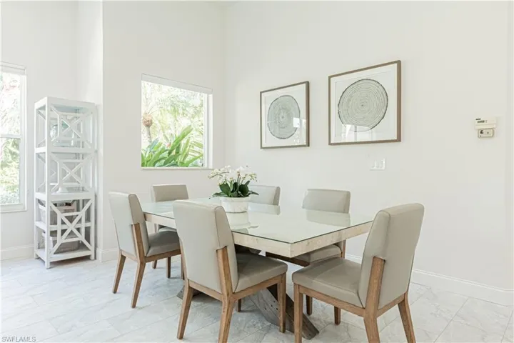 Dining area with baseboards