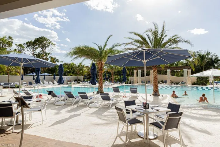 Community pool featuring a patio